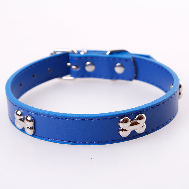 Pet dog cat leather collar