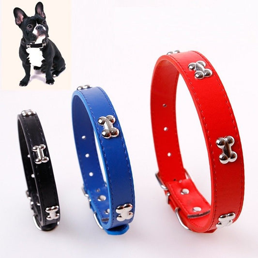 Pet dog cat leather collar