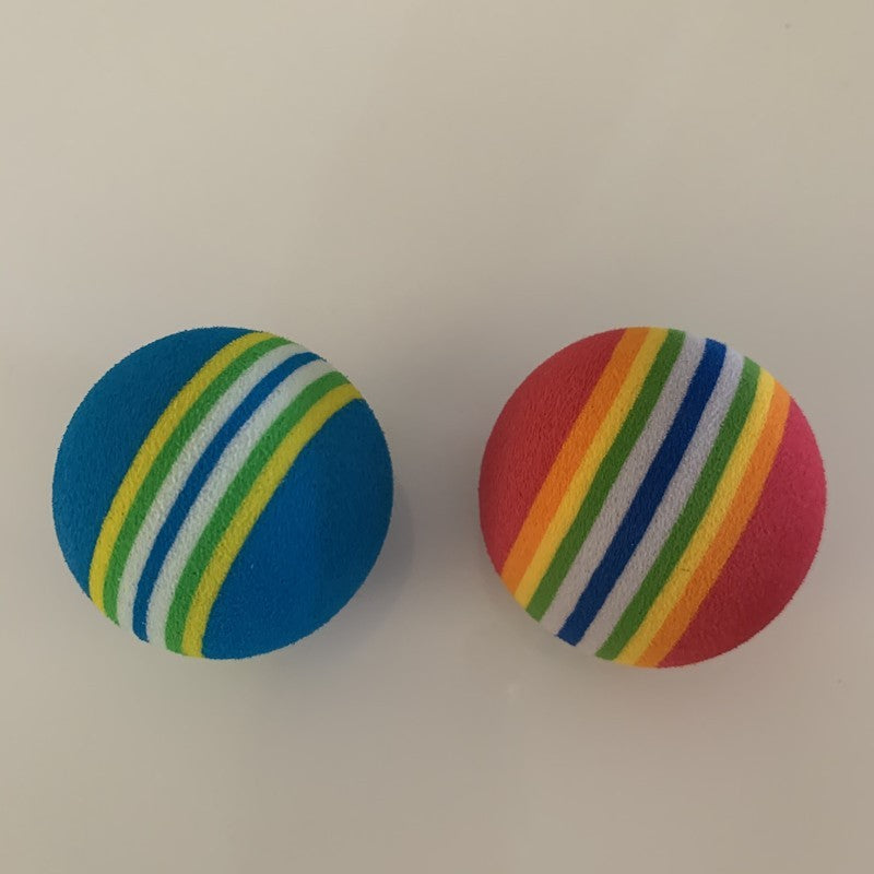 Pet Dog Cat Elastic Rainbow Ball Toy