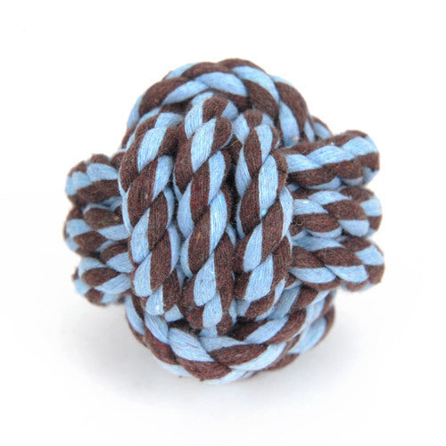 Pet Dog Molar Chew Bite Knot Rope Ball Toy Teeth Cleaning