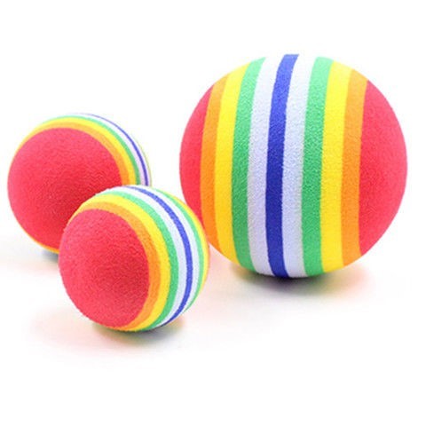 Pet Dog Cat Elastic Rainbow Ball Toy