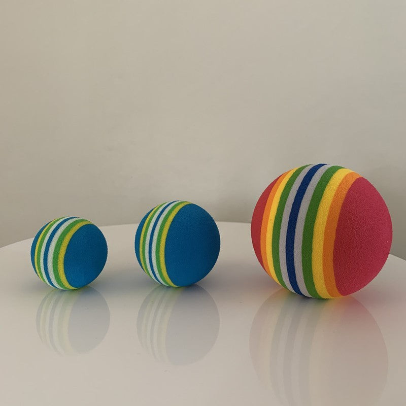 Pet Dog Cat Elastic Rainbow Ball Toy