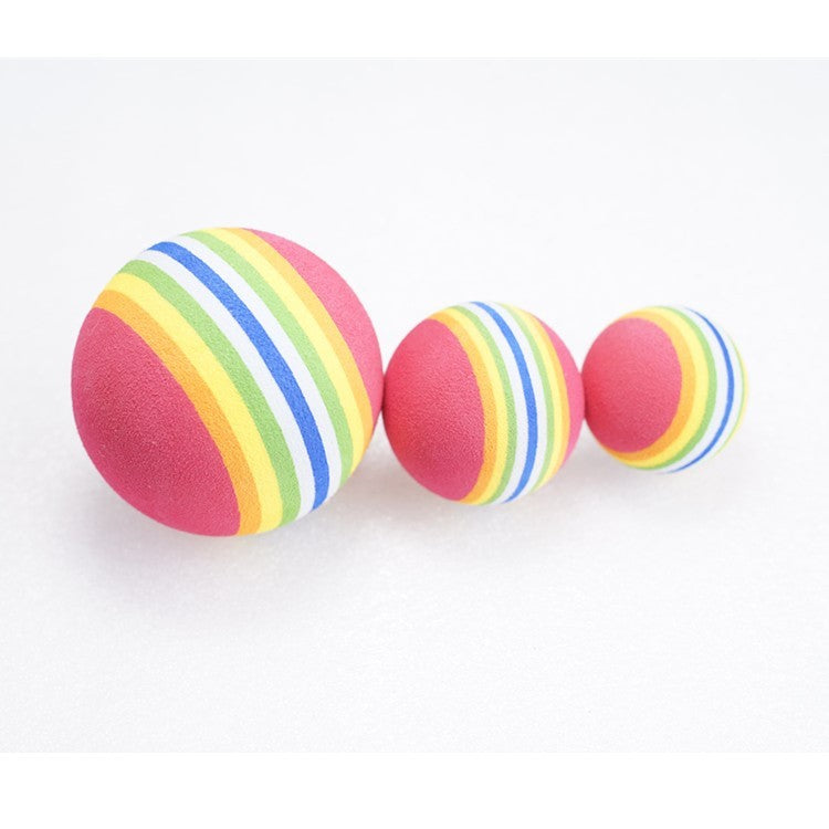 Pet Dog Cat Elastic Rainbow Ball Toy