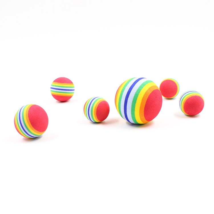 Pet Dog Cat Elastic Rainbow Ball Toy